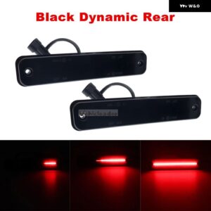 2/4個 フロント リア LED サイドマーカーリピーターライト 流れるサイド ウィンカーライト インジケーター ランプ ハマー H2 2003-2009 - Black Dynamic Rear