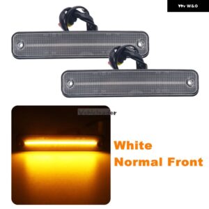 2/4個 フロント リア LED サイドマーカーリピーターライト 流れるサイド ウィンカーライト インジケーター ランプ ハマー H2 2003-2009 - White Normal Front
