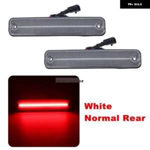 2/4個 フロント リア LED サイドマーカーリピーターライト 流れるサイド ウィンカーライト インジケーター ランプ ハマー H2 2003-2009 - White Normal Rear