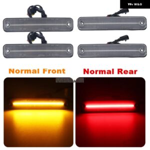 2/4個 フロント リア LED サイドマーカーリピーターライト 流れるサイド ウィンカーライト インジケーター ランプ ハマー H2 2003-2009 - White Normal F R
