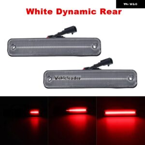 2/4個 フロント リア LED サイドマーカーリピーターライト 流れるサイド ウィンカーライト インジケーター ランプ ハマー H2 2003-2009 - White Dynamic Rear
