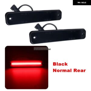 2/4個 フロント リア LED サイドマーカーリピーターライト 流れるサイド ウィンカーライト インジケーター ランプ ハマー H2 2003-2009 - Black Normal Rear