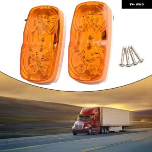 アクセサリー サイド マーカーライト 1.5W 12V ABS+PC ランプシェード 12V/24V車対応 フロント リア サイド マーカーライト - amber