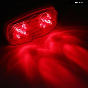 アクセサリー サイド マーカーライト 1.5W 12V ABS+PC ランプシェード 12V/24V車対応 フロント リア サイド マーカーライト - Red