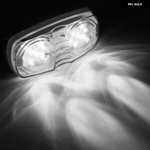 アクセサリー サイド マーカーライト 110.9*59.3*37.5MM ABS+PC ランプシェード 12V/24V車両対応 フロント リア サイド マーカーライト - WHITE