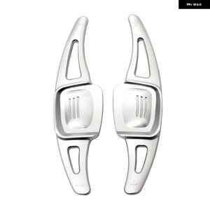 フォルクスワーゲン VW ティグアン 2017-2019 ステアリングホイール 延長 シフター シフト アルミ 合金 舵 DSG ギア シフト 2P - style　2　silver