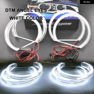 カー スタイリング デュアルカラー LED DTM エンジェルアイズ ヘッドライト BMW E36 E38 E39 E46 M3 ウィンカー ハローリング オートアクセサリー - White　LED