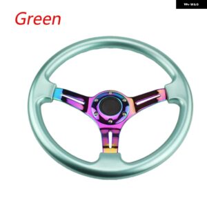 ネオクローム 350MM 14インチ ステアリングホイール ABS ステアリングホイール - Green