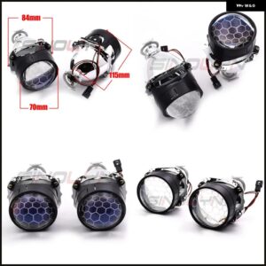 SINOLYN 2.5インチ バイ キセノン プロジェクターレンズ H7 H4 ヘッドライト ブルーコーティング ハニカムデビルアイズ カー ヘッドランプ カーアクセサリー - Without Shrouds