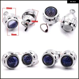 SINOLYN 2.5インチ バイ キセノン プロジェクターレンズ H7 H4 ヘッドライト ブルーコーティング ハニカムデビルアイズ カー ヘッドランプ カーアクセサリー - With Mini Shrouds