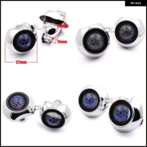 SINOLYN 2.5インチ バイ キセノン プロジェクターレンズ H7 H4 ヘッドライト ブルーコーティング ハニカムデビルアイズ カー ヘッドランプ カーアクセサリー - With Iris Shrouds