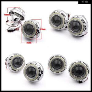 SINOLYN 3.0 エンジェルアイズ バイ キセノン レンズ ヘッドライト レンズ プロ HID プロジェクター RETROCOB LED ハローライト カーアクセサリー DIY - With Silver Shrouds