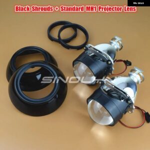 SINOLYN 2.5インチ バイ キセノン レンズ ヘッドライト H7 H4 アイリスプロジェクター カーライト H1 HIDレンズ ヘッドランプ カーアクセサリー - Black Standard MH1