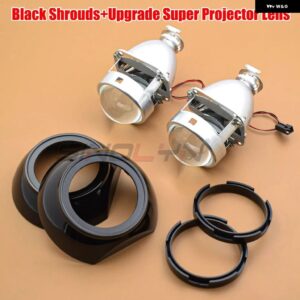 SINOLYN 2.5インチ バイ キセノン レンズ ヘッドライト H7 H4 アイリスプロジェクター カーライト H1 HIDレンズ ヘッドランプ カーアクセサリー - Black Upgrade Super