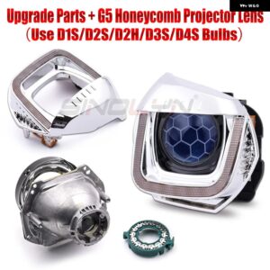 SINOLYN ハイコンフィギュレーション RETROKITS VW GOLF 7 2013 ヘッドライト アップグレード DRL LED HELLA 3R G5 Q5 プロジェクターレンズ - With Etching HL G5