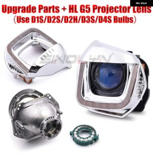 SINOLYN ハイコンフィギュレーション RETROKITS VW GOLF 7 2013 ヘッドライト アップグレード DRL LED HELLA 3R G5 Q5 プロジェクターレンズ - With Blue HL G5