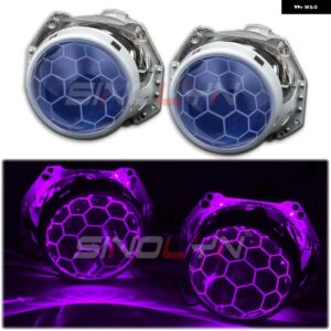 SINOLYNレンズ HELLA 3R G5 5R ヘッドライト バイ キセノン デビルアイズ HID プロジェクター ハニカム サッカーブルーレンズ RETROD1S D2S D3S D4S - With Purple Devil