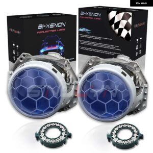 SINOLYNレンズ HELLA 3R G5 5R ヘッドライト バイ キセノン デビルアイズ HID プロジェクター ハニカム サッカーブルーレンズ RETROD1S D2S D3S D4S - Without Devil Eyes