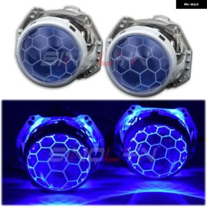 SINOLYNレンズ HELLA 3R G5 5R ヘッドライト バイ キセノン デビルアイズ HID プロジェクター ハニカム サッカーブルーレンズ RETROD1S D2S D3S D4S - With Blue Devil