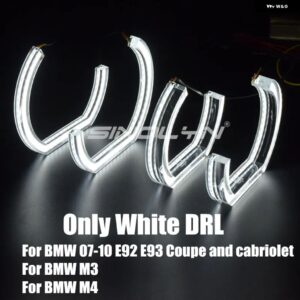 LEDエンジェルアイ BMW E92 E90 E60 F30 F31 E82 F10 F13 車用ライトアクセサリー チューニング ウィンカー ハロー 3D DTM LCI スタイル アクリル - white2