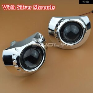 SINOLYN 3.0インチ バイ キセノン レンズ BMW E46 クーペ/セダン/ワゴン ヘッドライト プロジェクター H1 スーパーカーライト ヘッドランプ - With Silver Shrouds