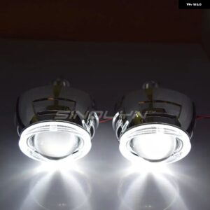 SINOLYN 3.0インチ バイ キセノン レンズ ヘッドライト H7 H4 エンジェルアイ ウィンカー H1 HID プロジェクター カーライト カーアクセサリー チューニング - Only White