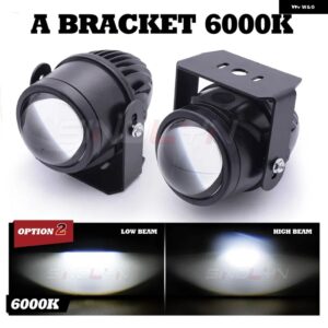 SINOLYN 2.0インチ ミニバイLED フォグランプ 汎用 3000K 6000K 35W LEDフォグレンズ ダイオードカースポットライト 防水 カーアクセサリー - a　bracket　6000k