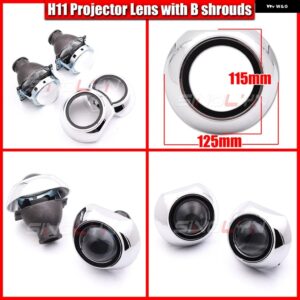 SINOLYN バイ キセノン プロジェクター ヘッドライト レンズ KOITO H11 LED/HID 3インチメタル KOITO Q5 レンズ 車 ヘッドライト 車ライトチューニング - With B Shrouds