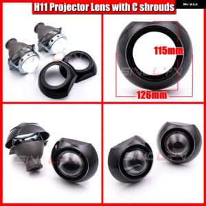 SINOLYN バイ キセノン プロジェクター ヘッドライト レンズ KOITO H11 LED/HID 3インチメタル KOITO Q5 レンズ 車 ヘッドライト 車ライトチューニング - With C Shrouds