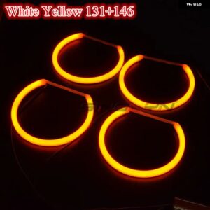 スイッチバックコットンライトハローリングDRL LEDエンジェルアイキット BMW 3 5 7シリーズE46/E39/E38/E36車 ヘッドライト レトロ131/146MM - 131mm Plus 146mm(Y)