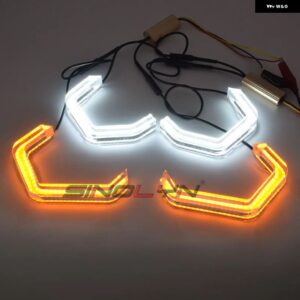 エンジェルアイズ M4 スタイル BMW E46 F10 E90 F30 E60 F31 F32 F34 F01 F02 F80 F82 F83 M2 ヘッドライト DRL LED DTM ハローリング アイコニック LED - White Yellow