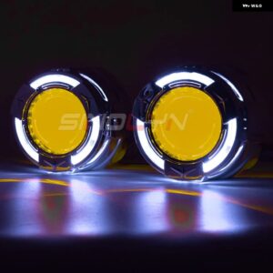 SINOLYN 3.0インチ バイ キセノン レンズ H7 H4 ヘッドライト エンジェルアイズ DRL プロジェクター カーライト H1 レンズ ランニングライト - With Yellow Devil