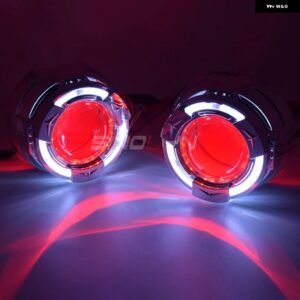 SINOLYN 3.0インチ バイ キセノン レンズ H7 H4 ヘッドライト エンジェルアイズ DRL プロジェクター カーライト H1 レンズ ランニングライト - With Red Devil