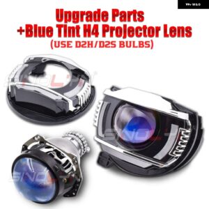 バイ キセノン プロジェクターレンズ フォルクスワーゲン ジェッタ ヘラ 3R G5 ヘッドライト カーライトレンズ ウィンカー DRL アップグレード - With Blue H4 Lens