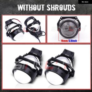 SINOLYN 3.0インチ バイLEDライト HELLA 3R G5 ヘッドライト プロジェクターレンズ エンジェルアイズ LEDレンズ 110W 6000K カーアクセサリー - Without Shrouds