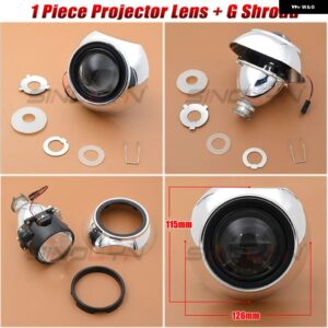 SINOLYN バイ キセノン プロジェクターレンズ ヘッドライト H7 H4 2.5インチ ミニカーライト H1 HID カーランプ カーアクセサリー チューニング - 1 PC G Shroud