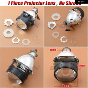 SINOLYN バイ キセノン プロジェクターレンズ ヘッドライト H7 H4 2.5インチ ミニカーライト H1 HID カーランプ カーアクセサリー チューニング - 1 PC no shroud