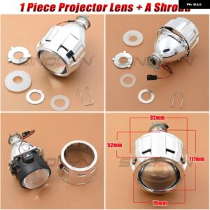 SINOLYN バイ キセノン プロジェクターレンズ ヘッドライト H7 H4 2.5インチ ミニカーライト H1 HID カーランプ カーアクセサリー チューニング - 1 PC A Shroud