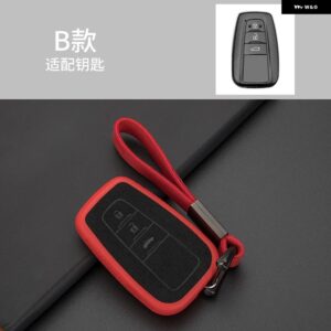 プラスチック +レザー 車キーケース カバー シェル トヨタ CHR C-HR プラド プリウス カムリ カローラ RAV4 2017 2018 2019 アクセサリー - 3Button red