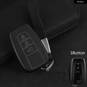 プラスチック +レザー 車キーケース カバー シェル トヨタ CHR C-HR プラド プリウス カムリ カローラ RAV4 2017 2018 2019 アクセサリー - 3Button black