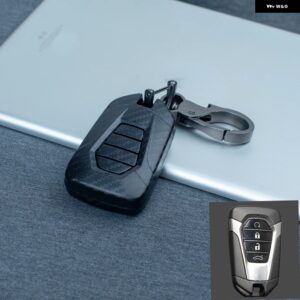 カーボンABS キーケース リモコン フォブ プロテクター カバー いすゞ MU-X Xシリーズ DMAX D-MAX X-TERRAIN ピックアップ 2021 2022 - 4 Btn Key C