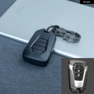 カーボンABS キーケース リモコン フォブ プロテクター カバー いすゞ MU-X Xシリーズ DMAX D-MAX X-TERRAIN ピックアップ 2021 2022 - 3 Btn Key B