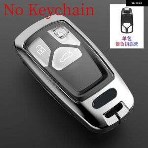 合金 + TPU 車リモートキーカバー ケースシェル アウディ A4 B9 A5 A6L A6 S4 S5 S7 8W Q7 4M Q5 TT TTS RS クーペ スタイリング アクセサリー - silver shell