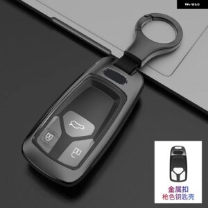 合金 + TPU 車リモートキーカバー ケースシェル アウディ A4 B9 A5 A6L A6 S4 S5 S7 8W Q7 4M Q5 TT TTS RS クーペ スタイリング アクセサリー - Grey Set