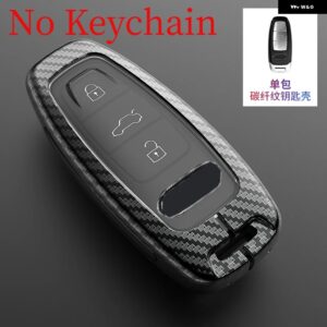 合金 +TPU 車リモートキーケースカバー シェル アウディ A6 A7 A8 E-TRON Q5 Q8 C8 D5 キーレス ホルダー フォブ カーアクセサリー - Carbon Shell