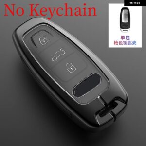 合金 +TPU 車リモートキーケースカバー シェル アウディ A6 A7 A8 E-TRON Q5 Q8 C8 D5 キーレス ホルダー フォブ カーアクセサリー - grey shell