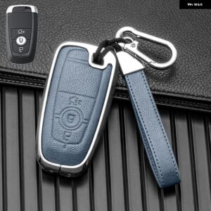 3 ボタン 車用キーケースカバー フォード フュージョン マスタング エクスプローラー F150 F250 F350 エコスポーツ エッジ S-MAX レンジャー リンカーン モ - 3 Btn Silver Blue