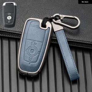 3 ボタン 車用キーケースカバー フォード フュージョン マスタング エクスプローラー F150 F250 F350 エコスポーツ エッジ S-MAX レンジャー リンカーン モ - 3 Btn Grey Blue