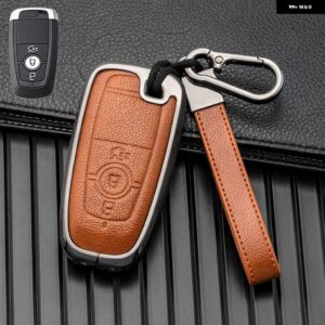 3 ボタン 車用キーケースカバー フォード フュージョン マスタング エクスプローラー F150 F250 F350 エコスポーツ エッジ S-MAX レンジャー リンカーン モ - 3 Btn Grey Brown