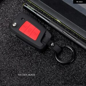 ABS カーボン キーケース カバー フォルクスワーゲン ポロ ゴルフ 7 ティグアン シュコダ オクタビア コディアック カロック シート アテカ レオン イビサ - black